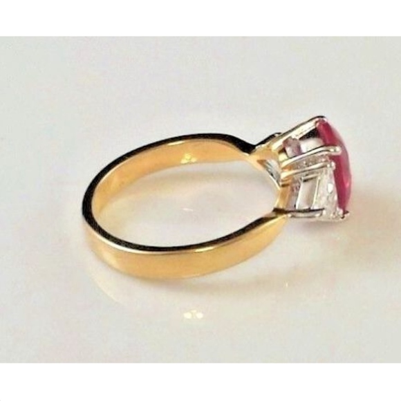 Gold Plated Cocktail Ring CZ 4 6 Valentines day - Picture 3 of 8